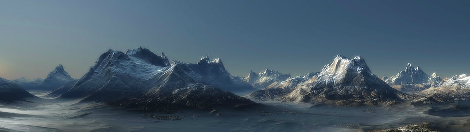 mountain with snow photo HD wallpaper