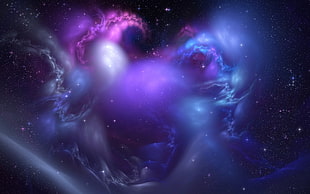 purple and black galaxy digital wallpaper HD wallpaper
