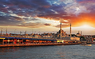 mosque building, Istanbul, Turkey, city, sea HD wallpaper