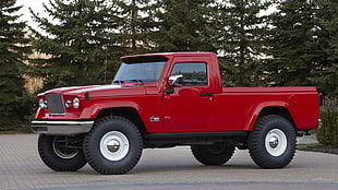 red pickup truck, Jeep J-12, concept cars, red cars