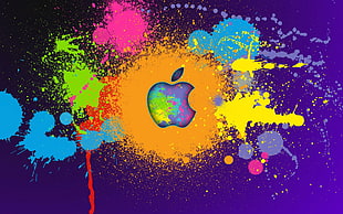 multicolored Apple logo