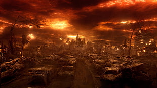 post apocalyptic city, Constantine, movies, hell