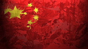 red and yellow label flag