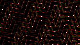 red chevron wallpaper, lines, pattern, square, blocky