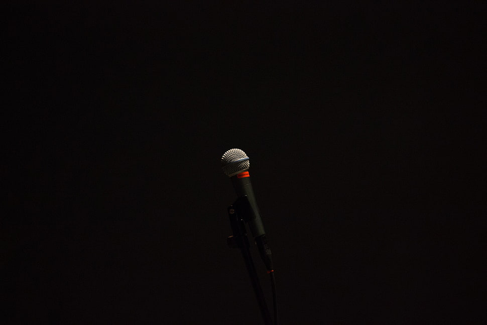 black microphone, Microphone, Equipment, Device HD wallpaper