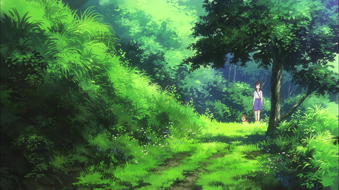 Female character walking near grass wallpaper, Non Non Biyori, anime,  landscape, nature HD wallpaper | Wallpaper Flare