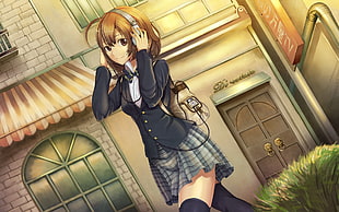 Animation Character wearing black school uniform HD wallpaper