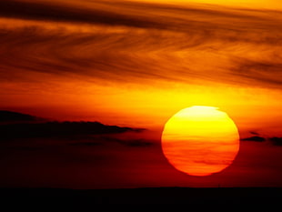 sunset view, sunset, Sun, Red sun, sunlight HD wallpaper