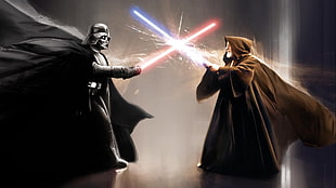 Star Wars Darth Vader, Star Wars, Darth Vader, Obi-Wan Kenobi, lightsaber HD wallpaper