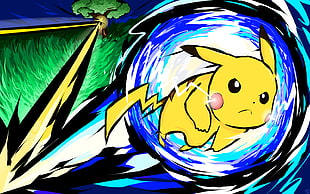 Pokemon Pikachu character artwork, ishmam, Pokémon, Pikachu HD wallpaper