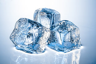 cube ice, water, blue, reflection, ice HD wallpaper