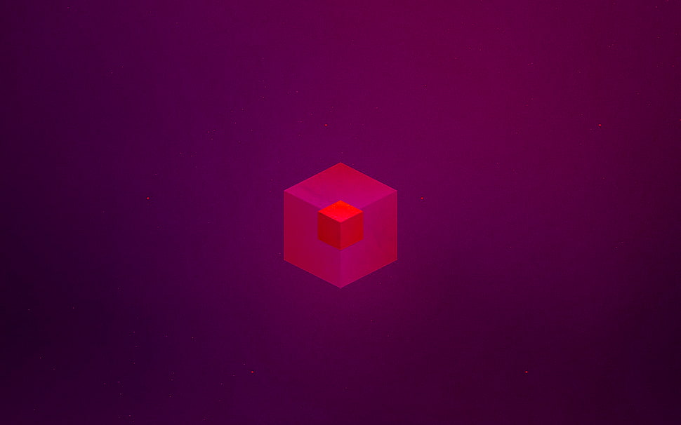 Nintendo Cube logo, minimalism, cube, simple, purple HD wallpaper