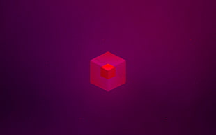 Nintendo Cube logo, minimalism, cube, simple, purple