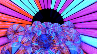 blue, pink, and purple optical illusion