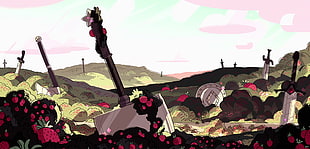 gray hammer illustration, Steven Universe, cartoon HD wallpaper