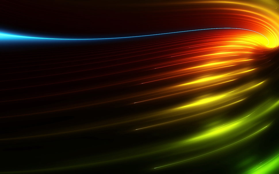 blue, red, yellow, and green 3D wallpaper HD wallpaper