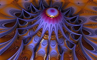 yellow and purple floral 3D lamp HD wallpaper