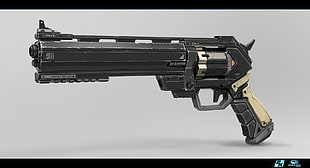 black revolver pistol screengrab, digital art, science fiction, XCOM 2, XCOM: 2