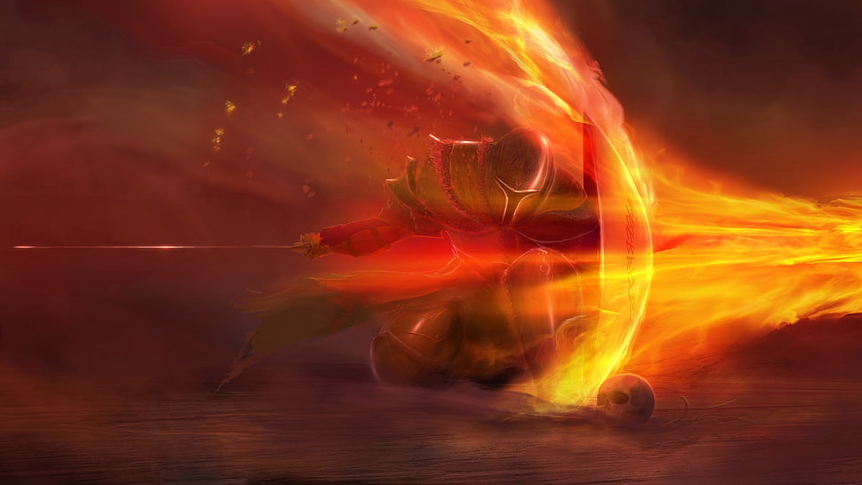 red and yellow plastic toy, knight, armor, sword, shield HD wallpaper
