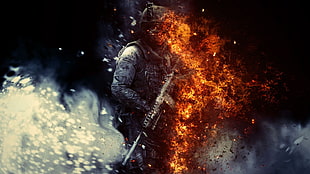 black assault rifle, Battlefield HD wallpaper