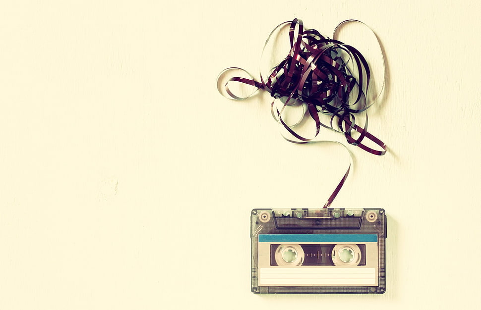 black cassette tape, music, tape, cassette HD wallpaper
