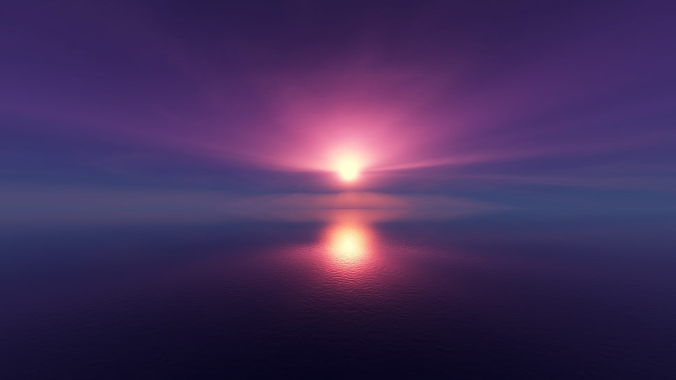 abstract, Sun, reflection, sea HD wallpaper