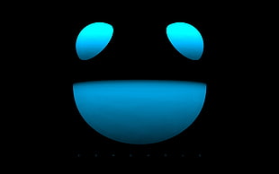 blue smiley emoji HD wallpaper