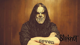 Slipknot Seven poster, Mick Thomson, Slipknot, arms crossed, mask HD wallpaper