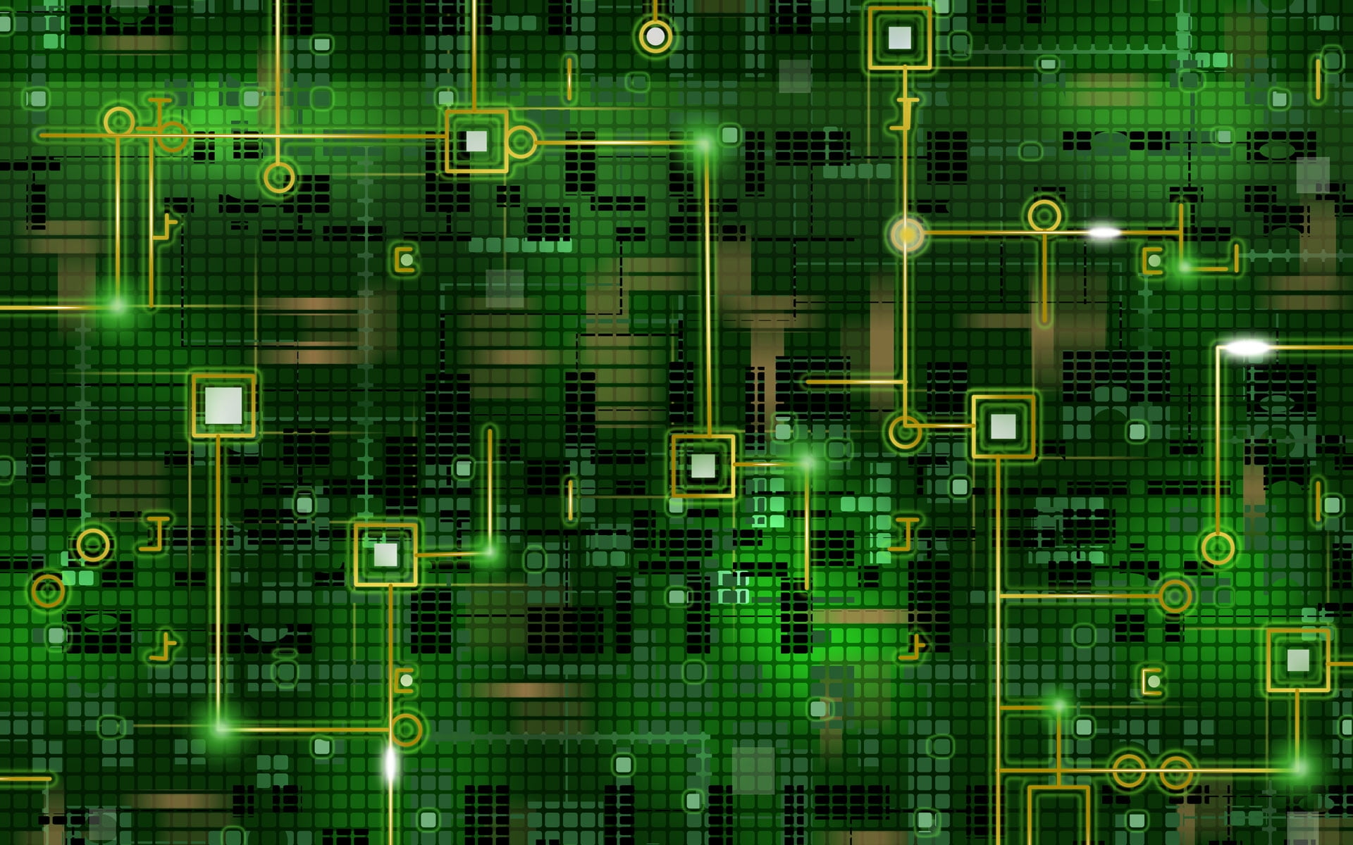 green and yellow Electronic themed wallpaper