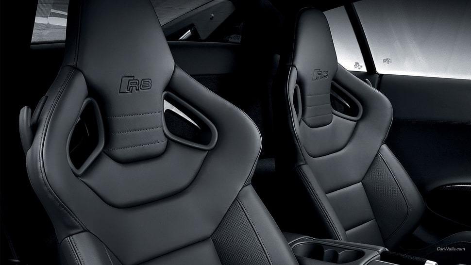black vehicle bucket seats, Audi R8, car, bucket seats HD wallpaper