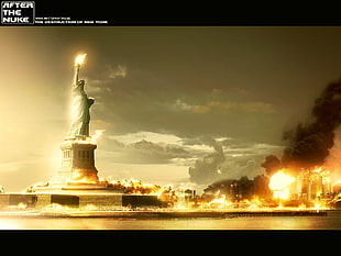 Statue of Liberty, army U.S.A  Destroyed, digital art, war, apocalyptic HD wallpaper