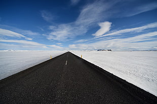 black asphalt road, road