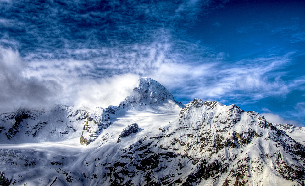 mountain scenery covered with snow HD wallpaper