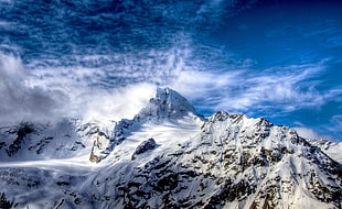 mountain scenery covered with snow