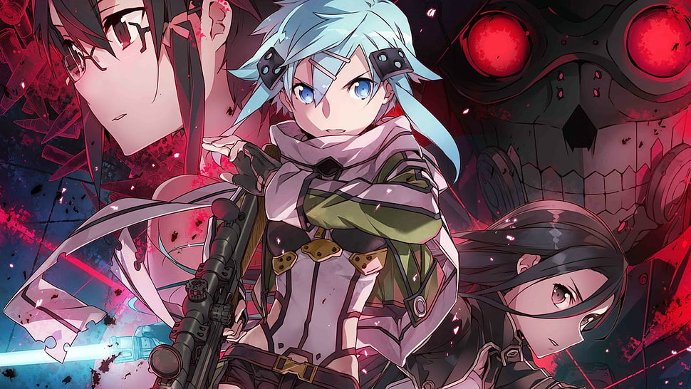 blue-haired anime character illustration, anime, Sword Art Online HD wallpaper