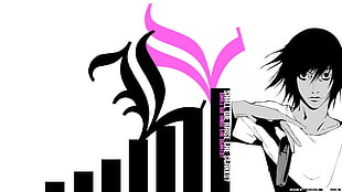 Deathnote L wallpaper, Death Note, anime, selective coloring