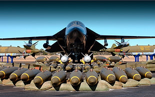black jet fighter HD wallpaper