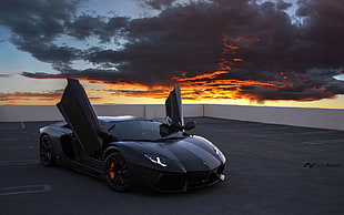 black Lambhorgini Gallardo, car, Lamborghini, Lamborghini Aventador HD wallpaper