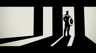 Captain America silhouette illustration, comics, Marvel Comics, Captain America, silhouette HD wallpaper