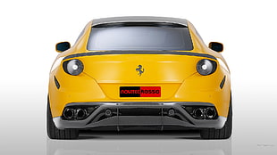 yellow Ferrari California, Ferrari FF, Ferrari, car, yellow cars