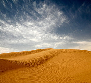 landscape photo of brown desert under blue and white sky during daytime, tunisia HD wallpaper