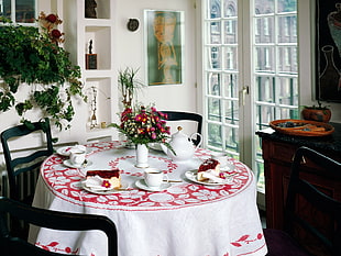 white tea cup set on dining table
