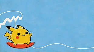 photo of Pikachu surfing illustration