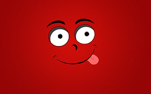 red emoticon clip-art HD wallpaper