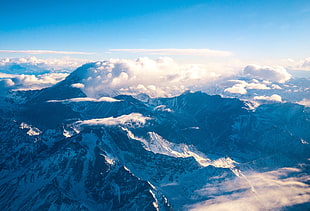 aerial photography of glacier mountain, mountain top, photography