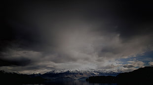 grey clouds, nature, mountains, landscape HD wallpaper