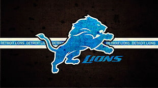 Detroit Lions illustration, Detroit Lions, American football, NFL, logo