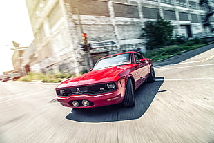 red muscle car, car HD wallpaper