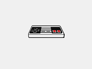 Nintendo controller illustration, controllers, Nintendo, Nintendo Entertainment System, simple