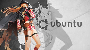 Ubunti female anime digital wallpaper, anime girls, Ubuntu